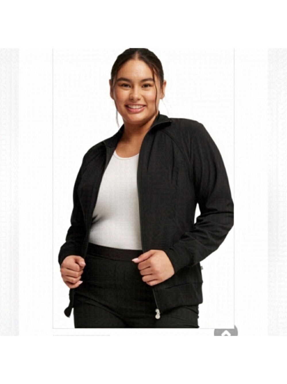 Zip Front Jacket - Cherokee Infinity - Antimicrobial 2391A Sz XS black